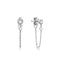 Silver Mother of Pearl and Kyoto Opal Chain Drop Stud Earrings
